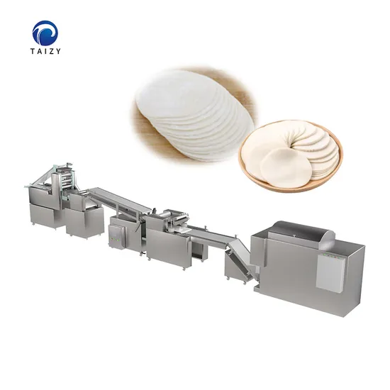 Máquina automática para fazer base de pizza e linha de produção de envoltório para bolinhos wonton
